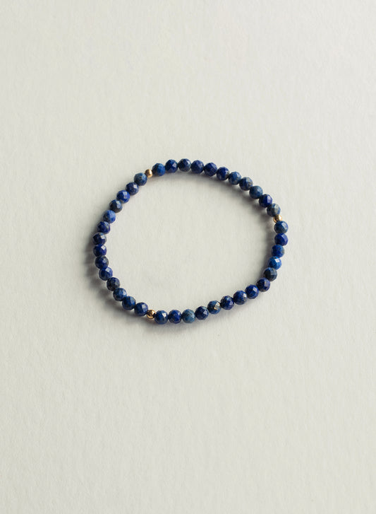 Empower Faceted Dainty Lapis Gemstone Bracelet