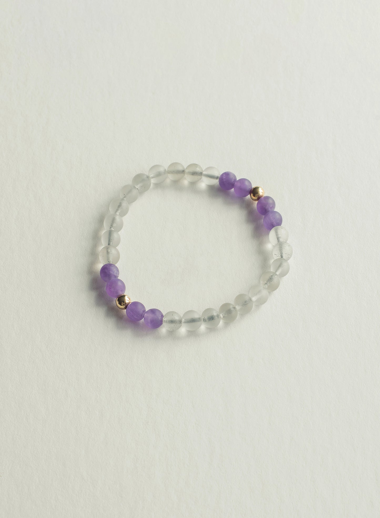 Healing Amethyst & Clear Quartz Gemstone Bracelet