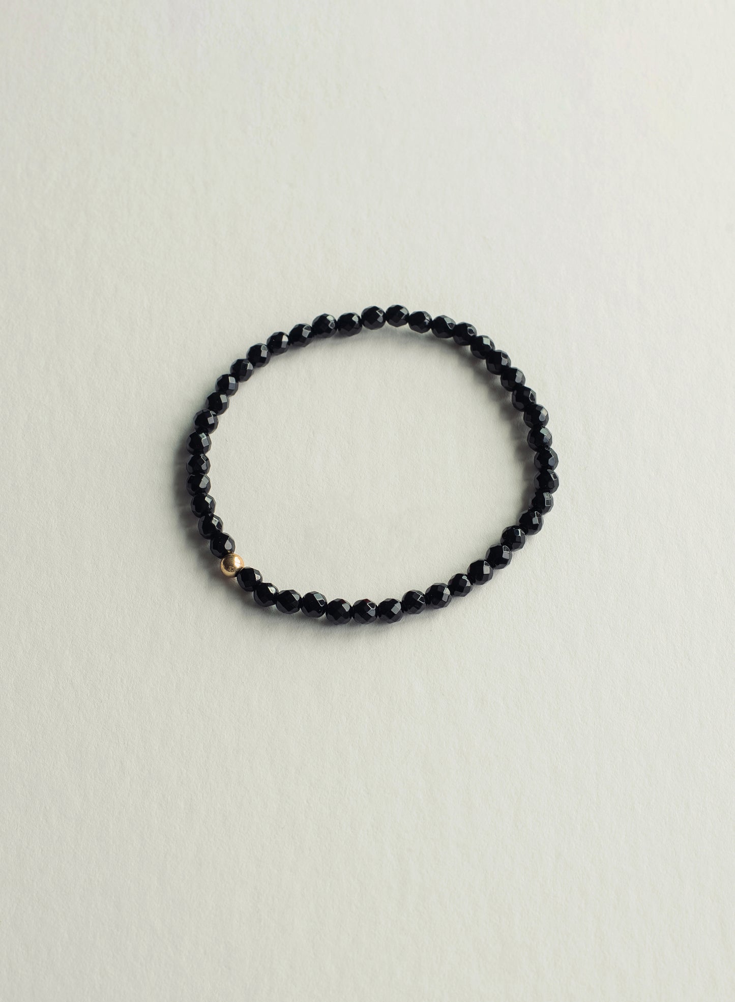 Let Go Faceted Dainty Black Onyx Gemstone Bracelet