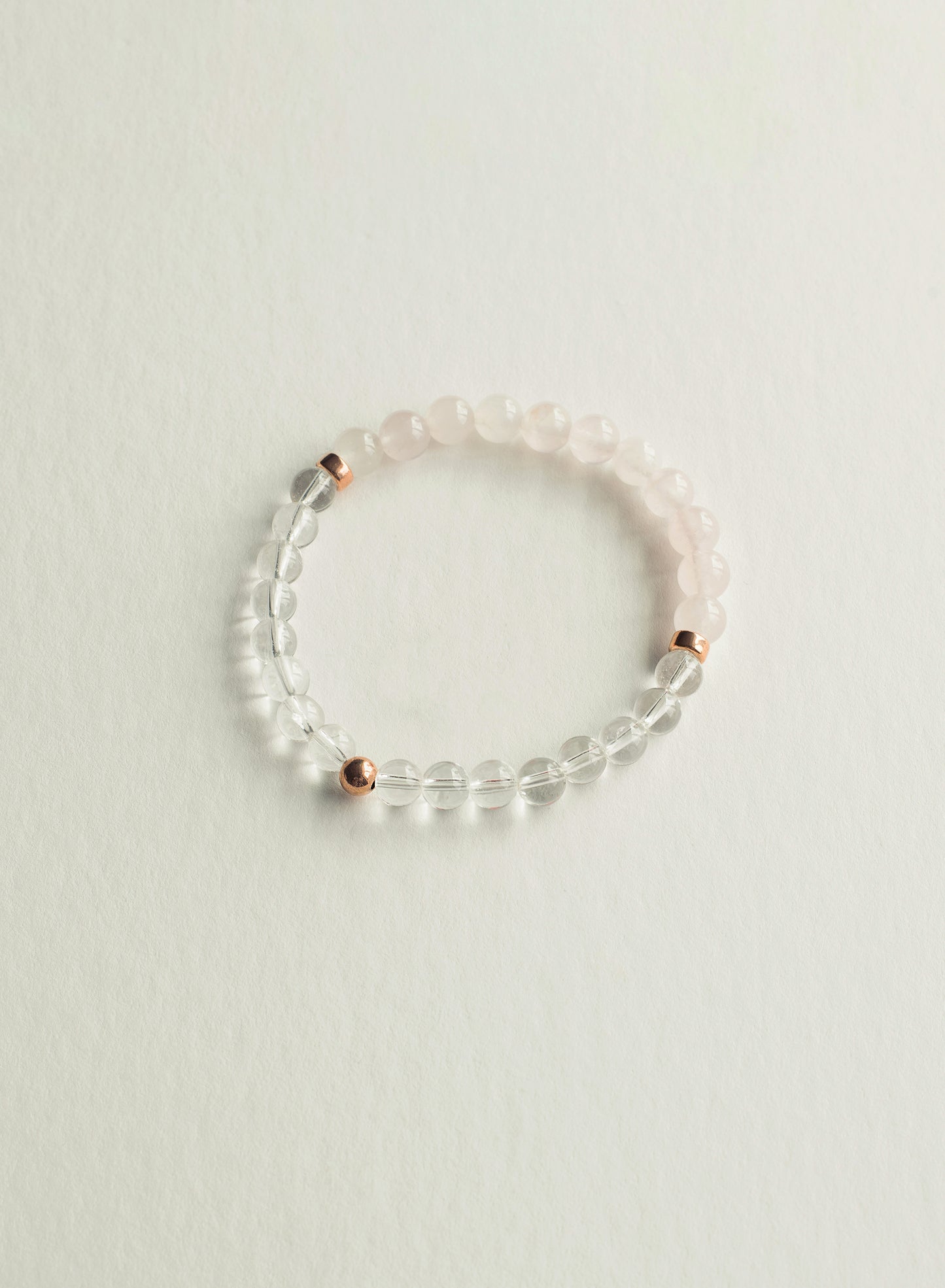 Love & Light Rose & Clear Quartz Gemstone Bracelet