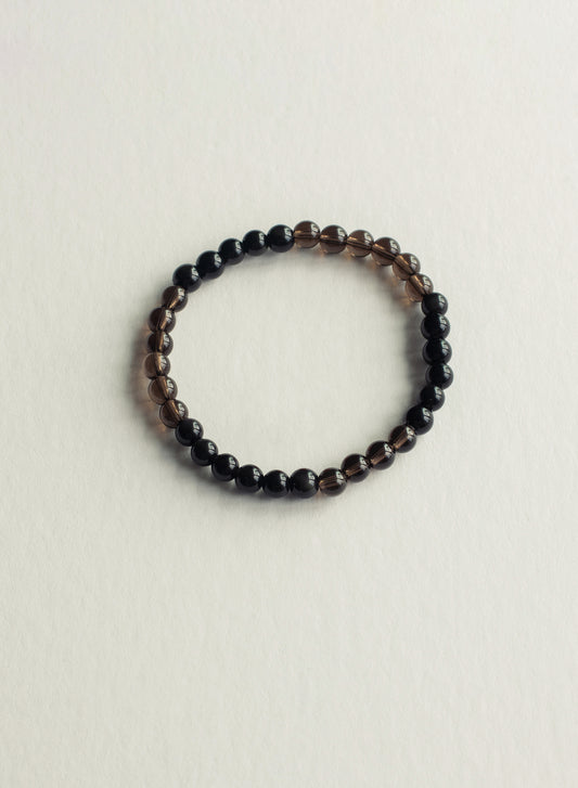 Protection Black Onyx & Smokey Quartz Gemstone Bracelet