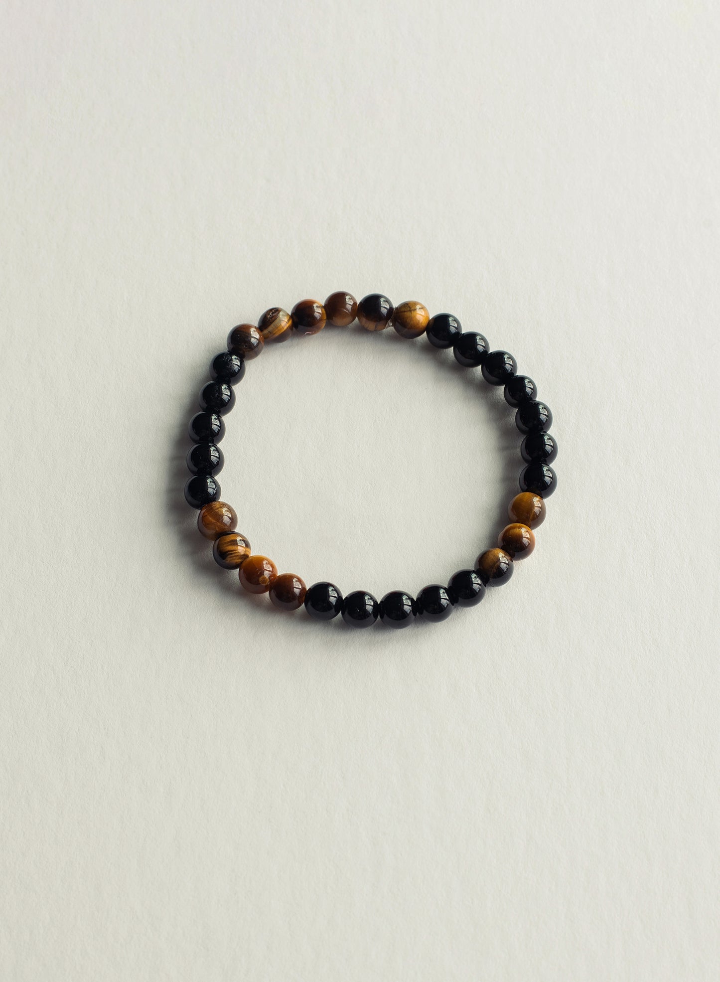 Strength Tiger's Eye & Black Onyx Gemstone Bracelet