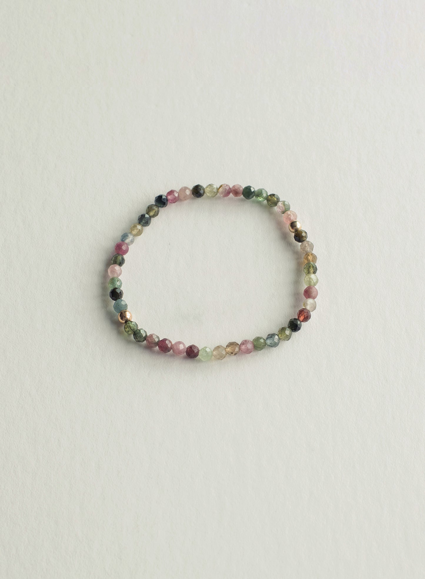Universe Faceted Dainty Rainbow Tourmaline Gemstone Bracelet